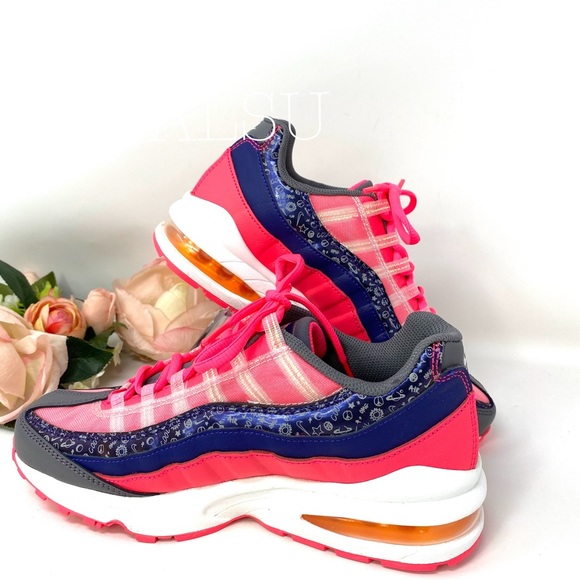 🎁 Santa’s Special 🎄 Nike Air Max 95 GS Purple Laser Leather k/W Size 7 - Picture 3 of 7